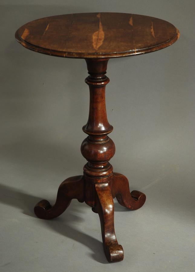 19thc mulberry tripod occasional table