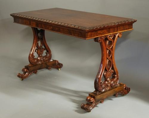 19thc rosewood writing table of fine quality