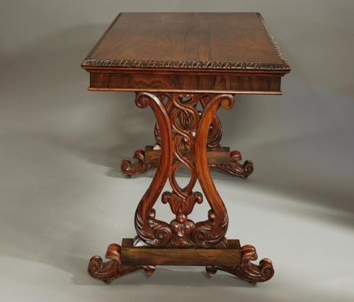 19thc rosewood writing table of fine quality
