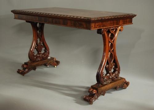 19thc rosewood writing table of fine quality
