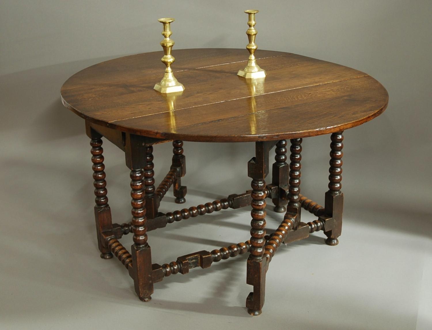 Large 17th century oak gateleg table