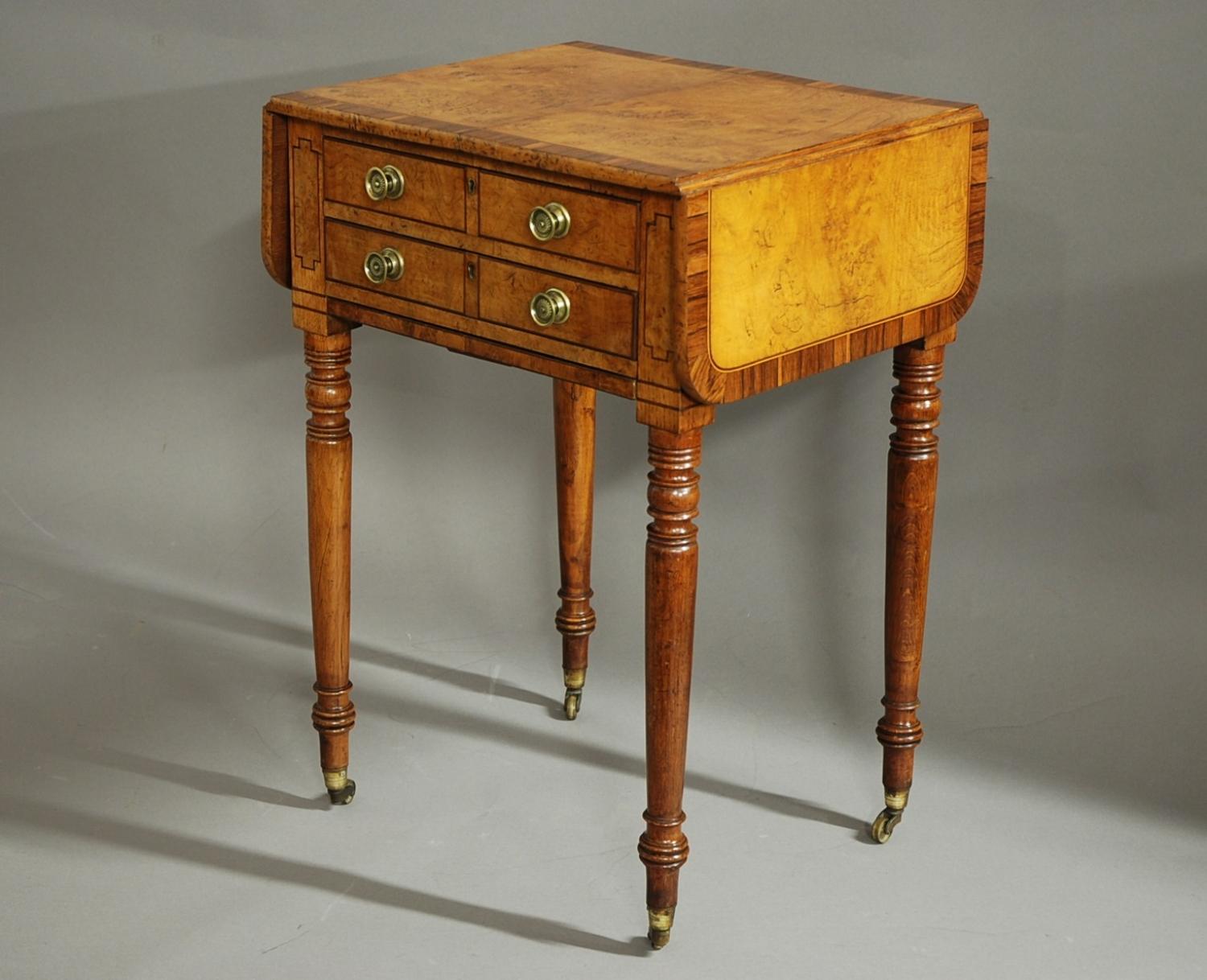 19thc burr oak work table of superb patina