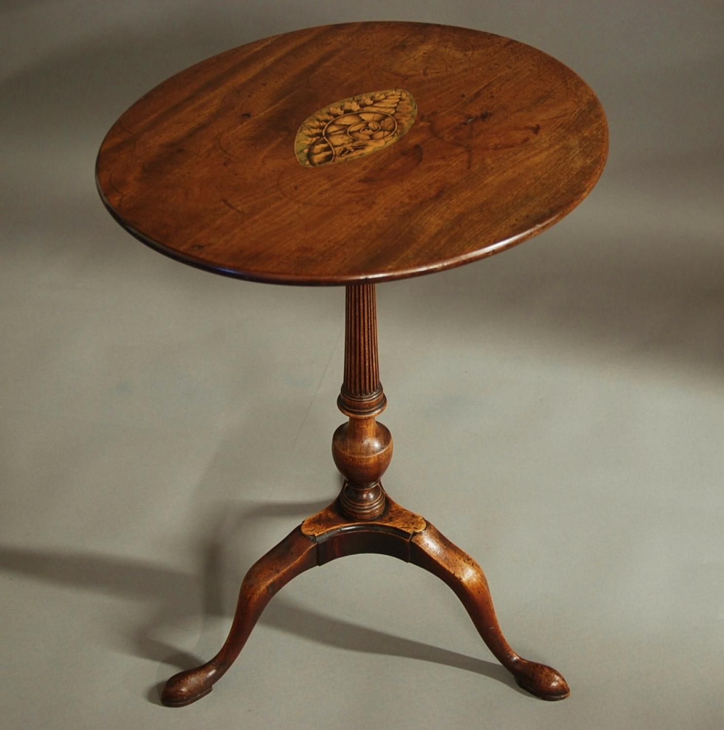 18th century tripod table of oval form