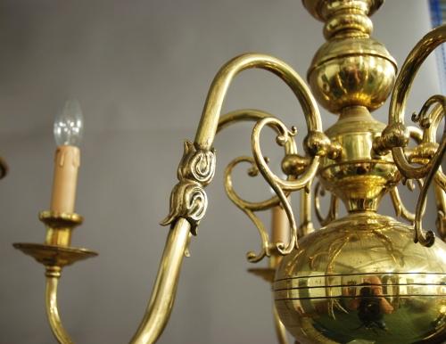 Dutch Baroque style six branch chandelier