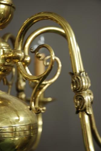 Dutch Baroque style six branch chandelier