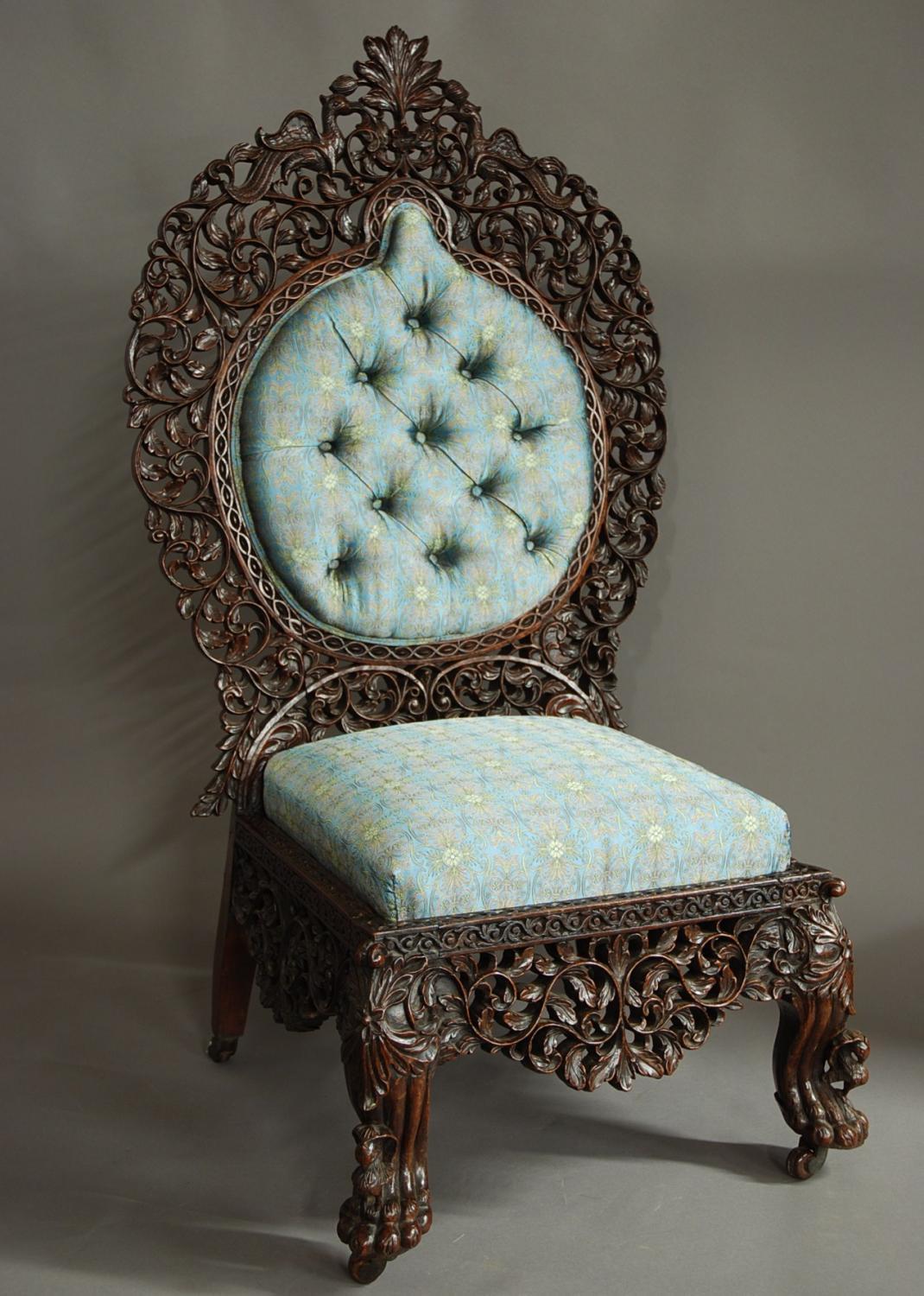 Superb quality Anglo Indian rosewood chair