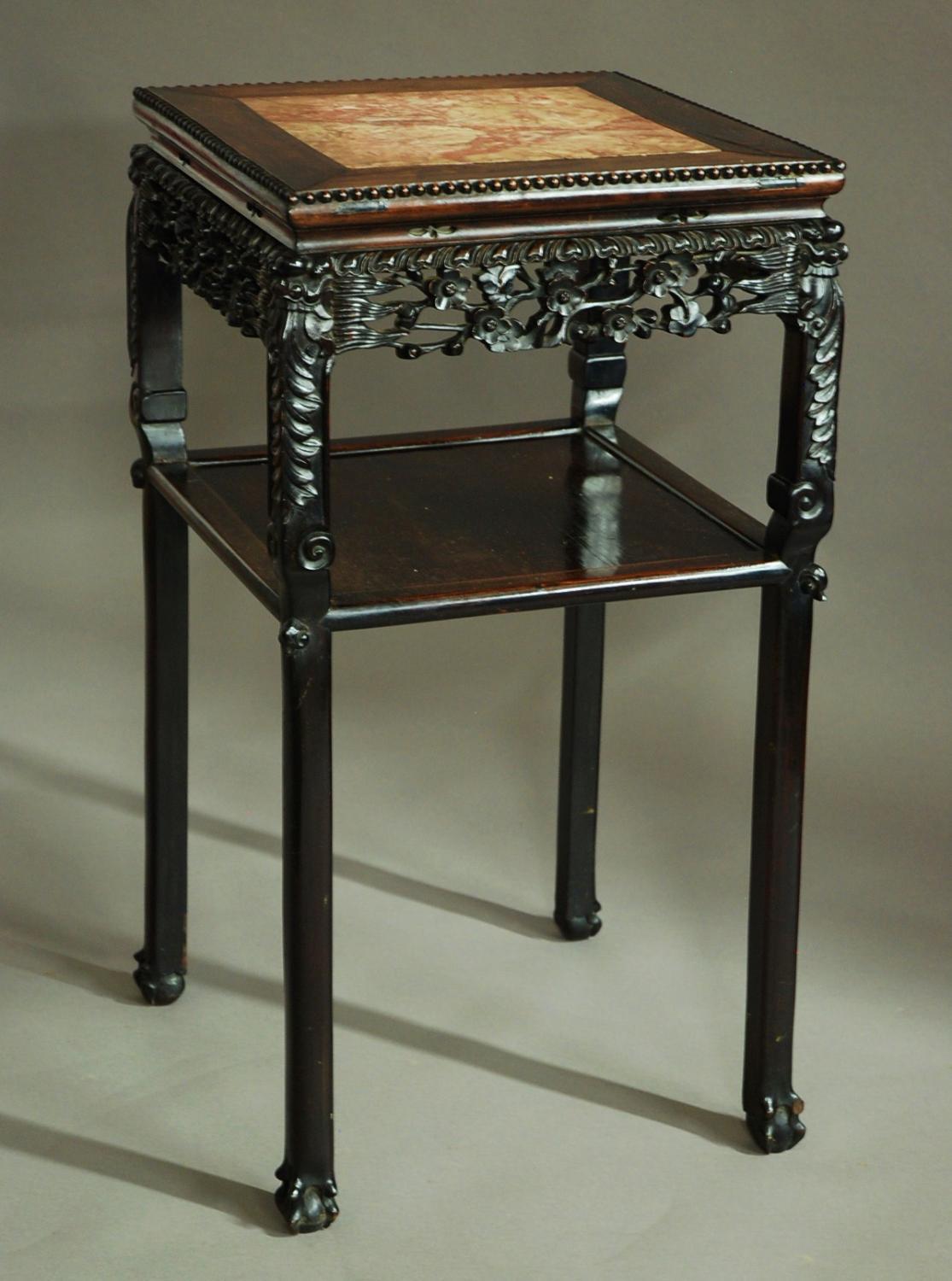 19th century square Chinese pot stand