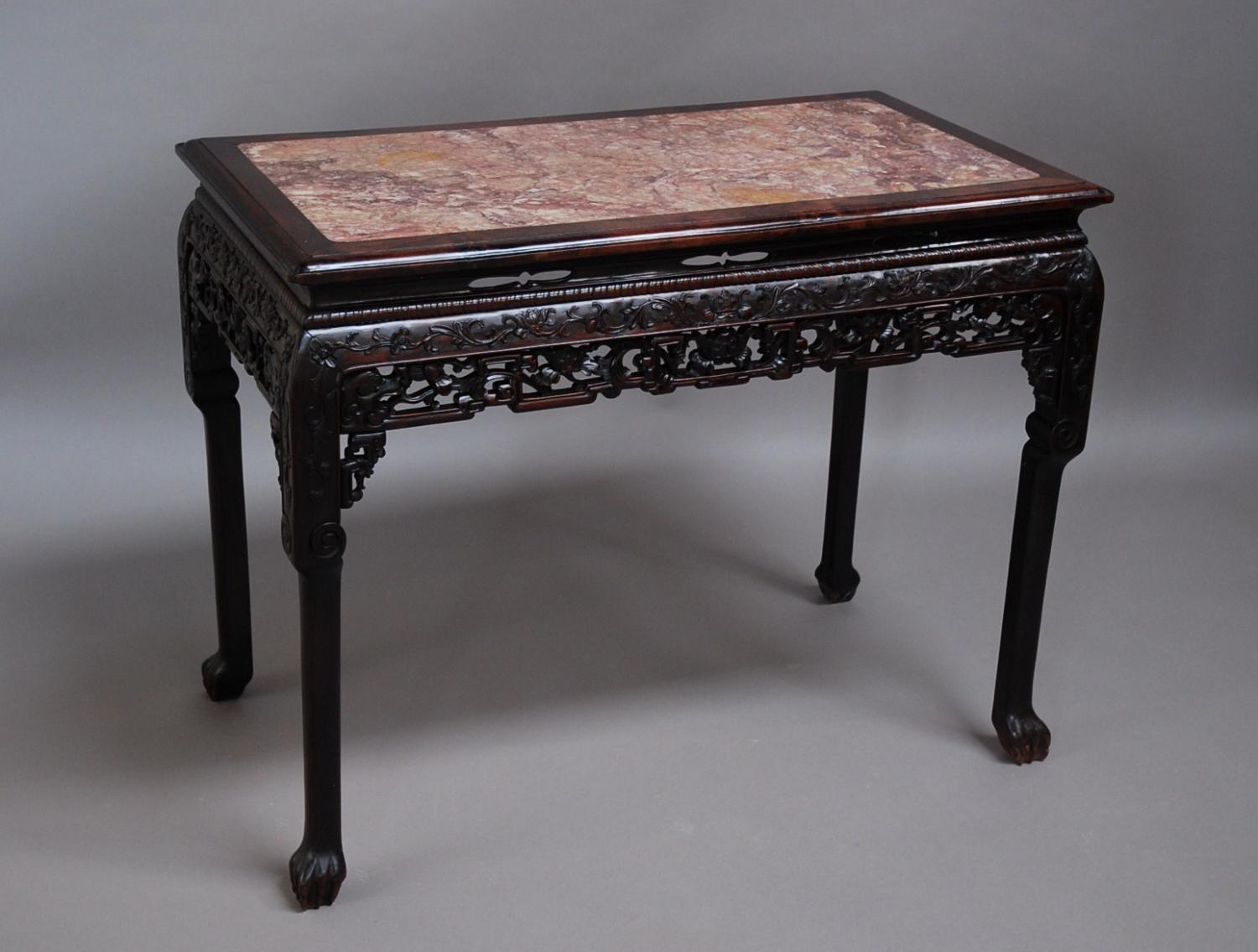 Qing Dynasty Chinese hardwood centre table