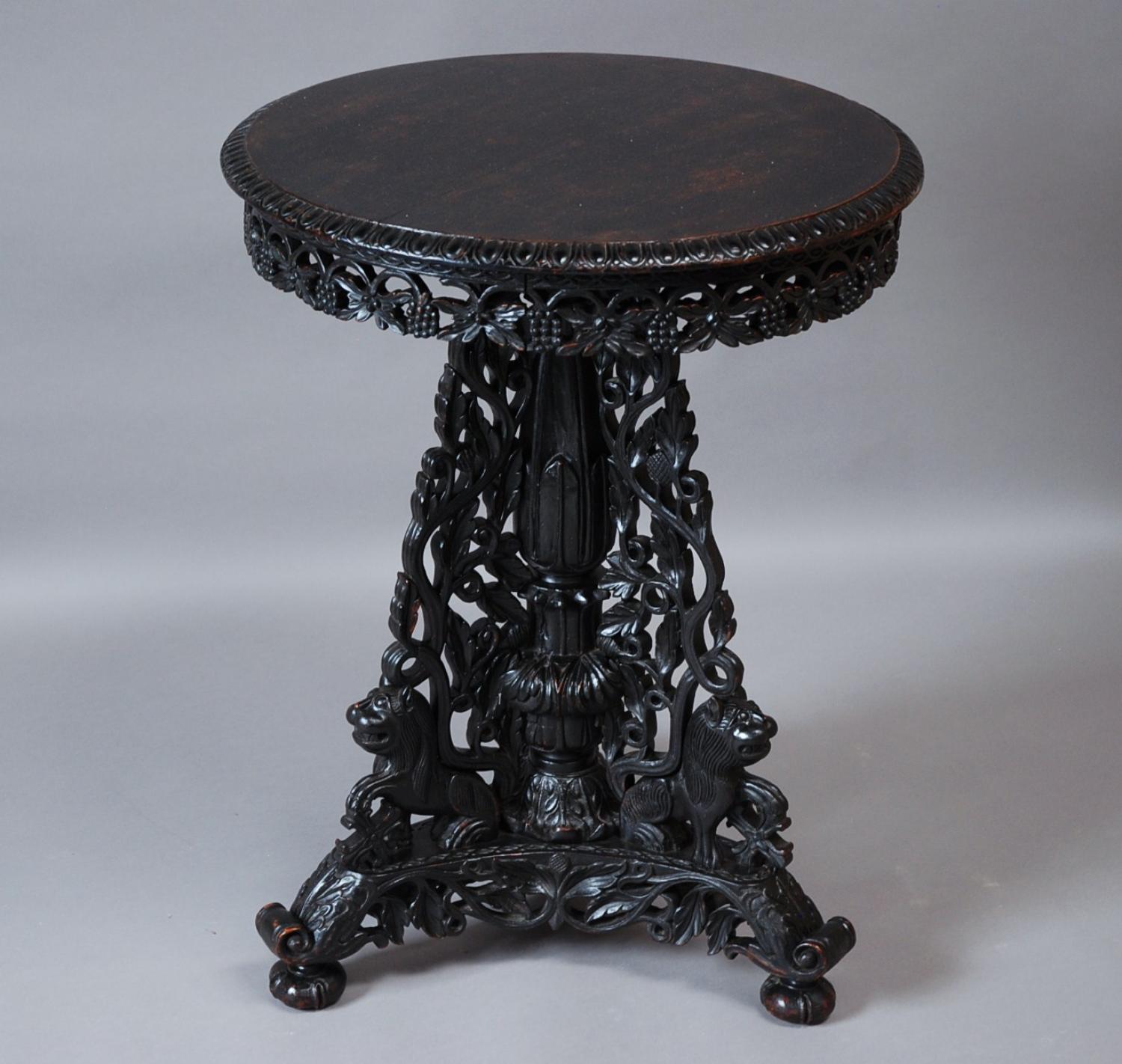 19thc Anglo Indian hardwood centre table