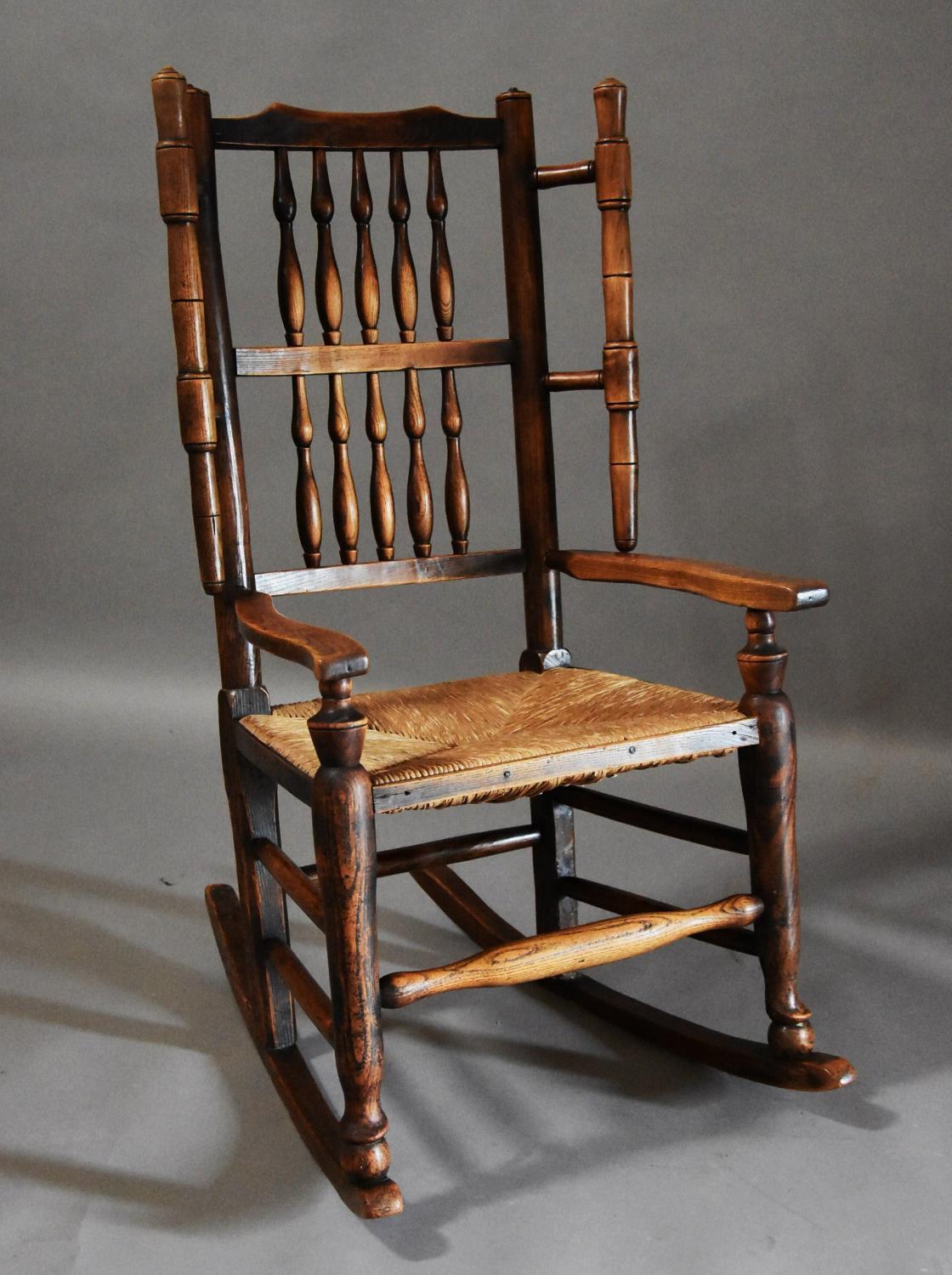 Mid 19th century ash rocking/nursing chair