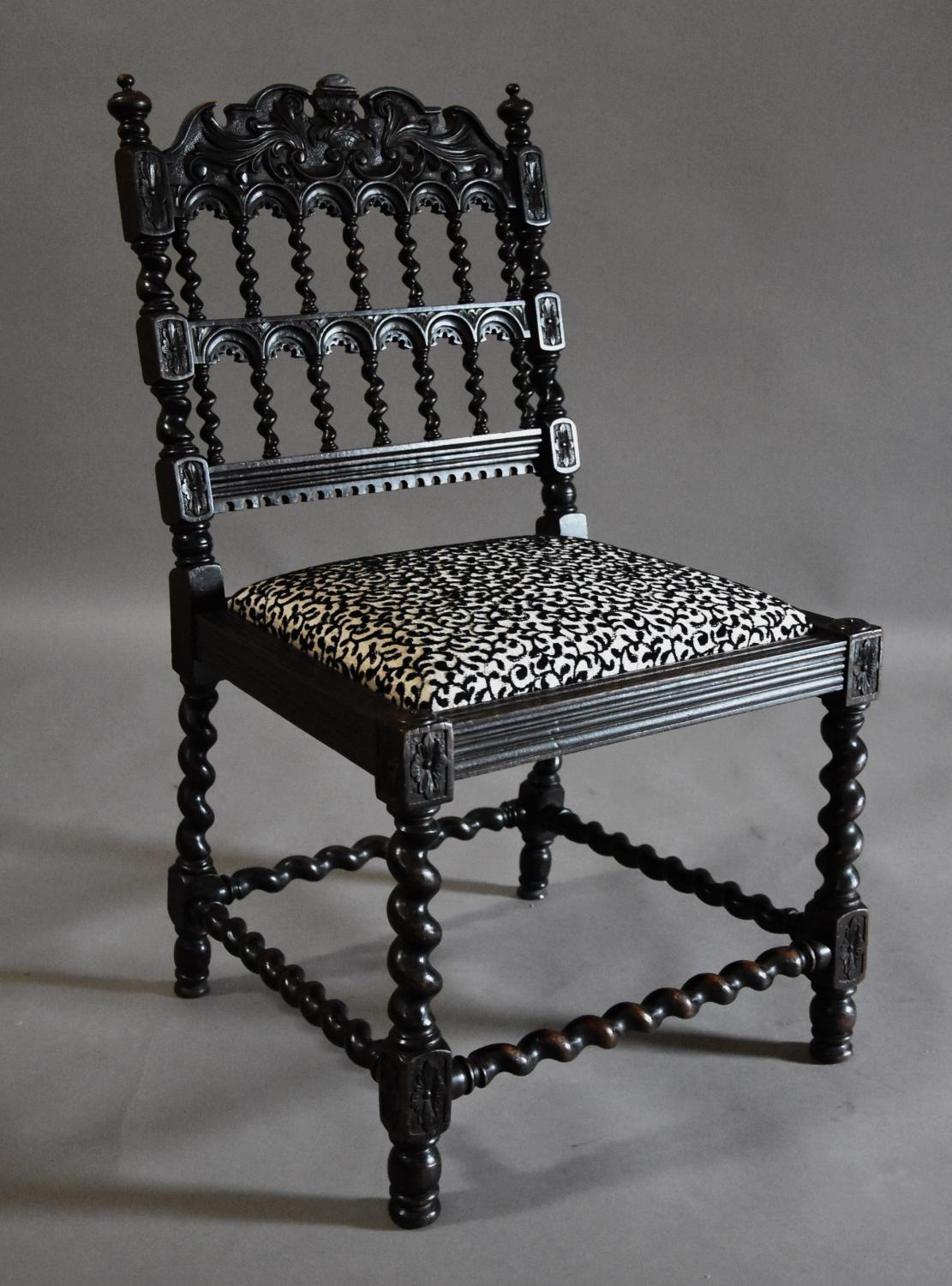 Late 19th century ebonised chair