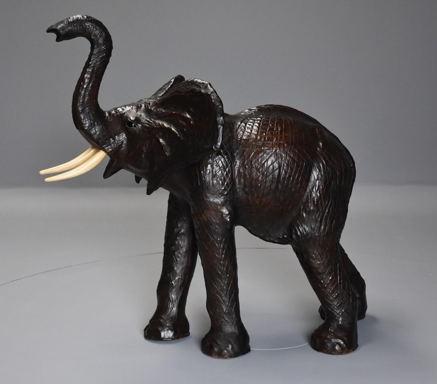 Highly decorative large leather elephant calf