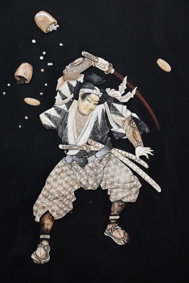 Japanese panel of a Samurai Warrior