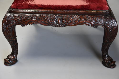 Superb pair of George II style mahogany Gainsborough armchairs