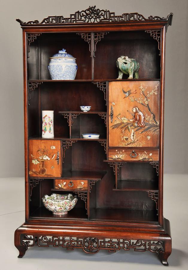 Exquisite French 19thc Japanese style display cabinet