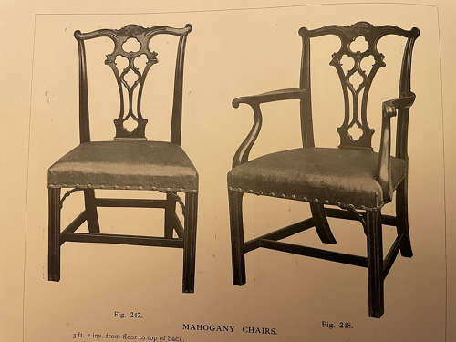 Set of eight late 19thc Chippendale style mahogany dining chairs