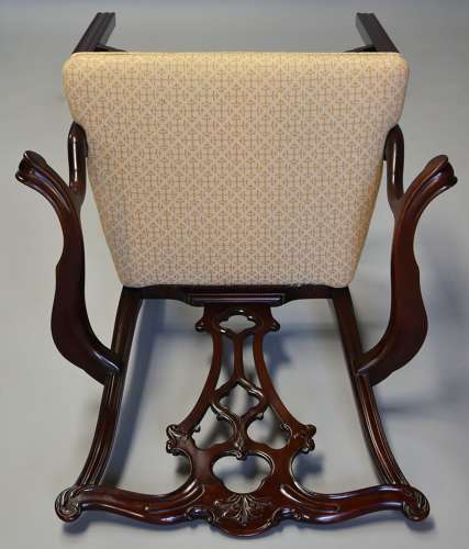 Set of eight late 19thc Chippendale style mahogany dining chairs