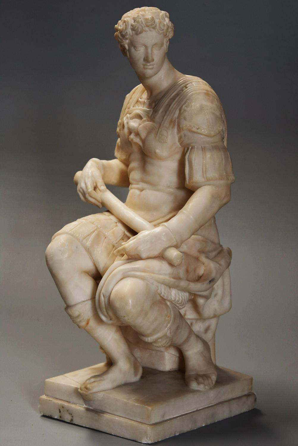 19thc Italian sculpture of Guiliano de Medici,original by Michelangelo