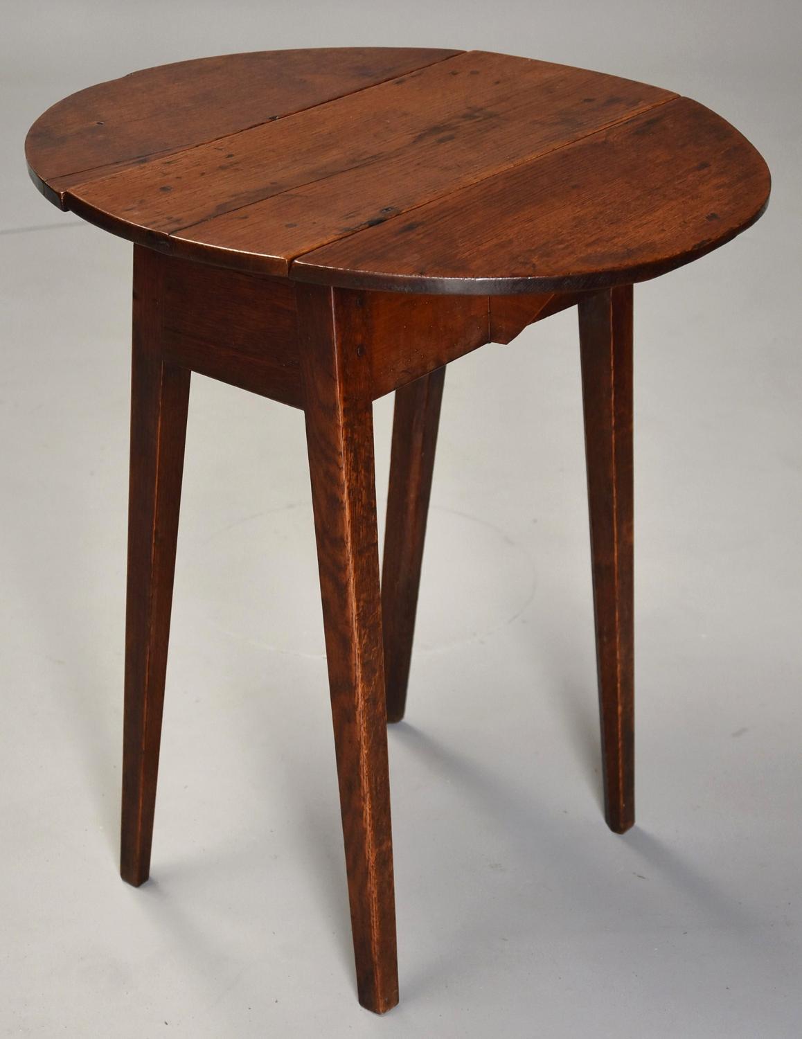 Rare late 18th century ash & oak drop leaf table of small proportions