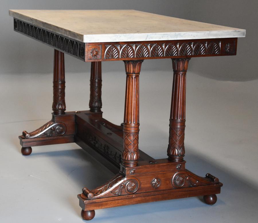 Rare fine quality 19thc French Empire centre table with marble top