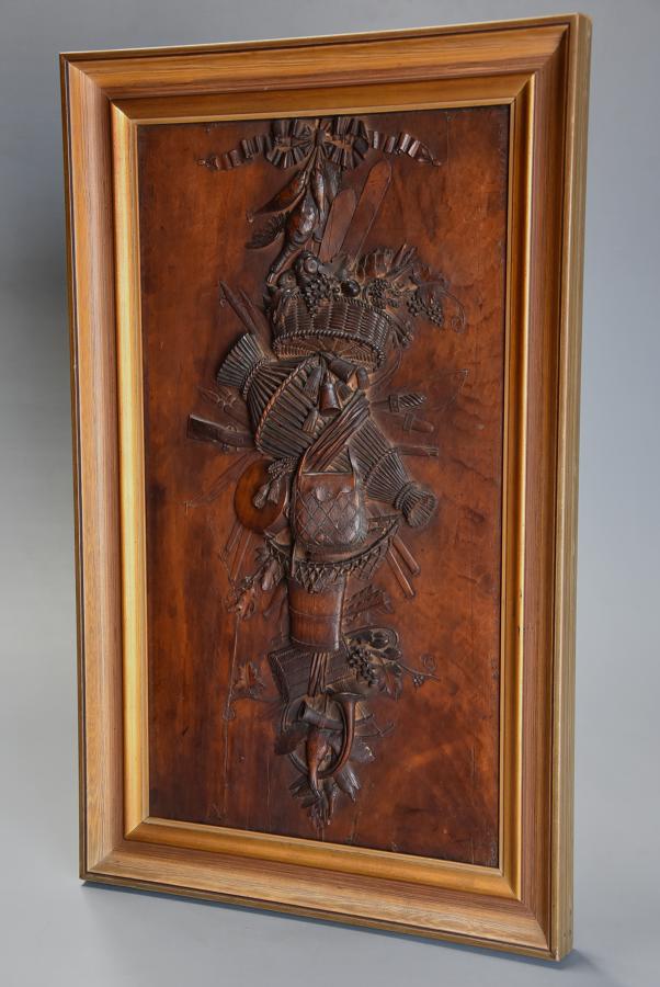 Exhibition quality 19th century Continental fruitwood trophy carving