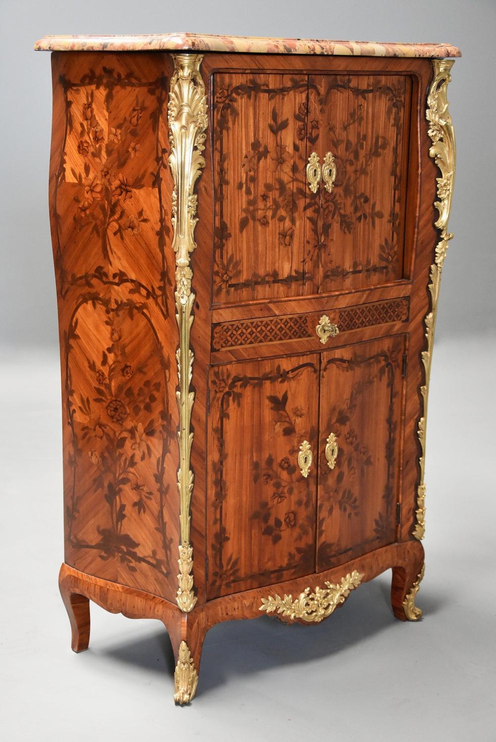 Rare fine quality French 18thc secretaire cabinet attributed to RVLC