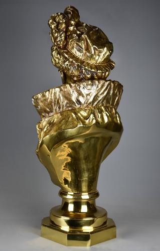 19thc French gilt bronze bust of a Victorian lady by Rancoulet