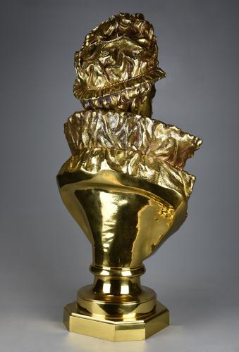 19thc French gilt bronze bust of a Victorian lady by Rancoulet
