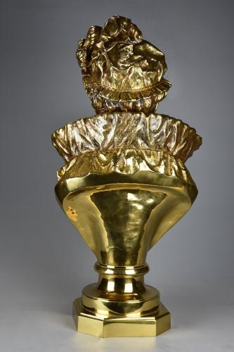 19thc French gilt bronze bust of a Victorian lady by Rancoulet