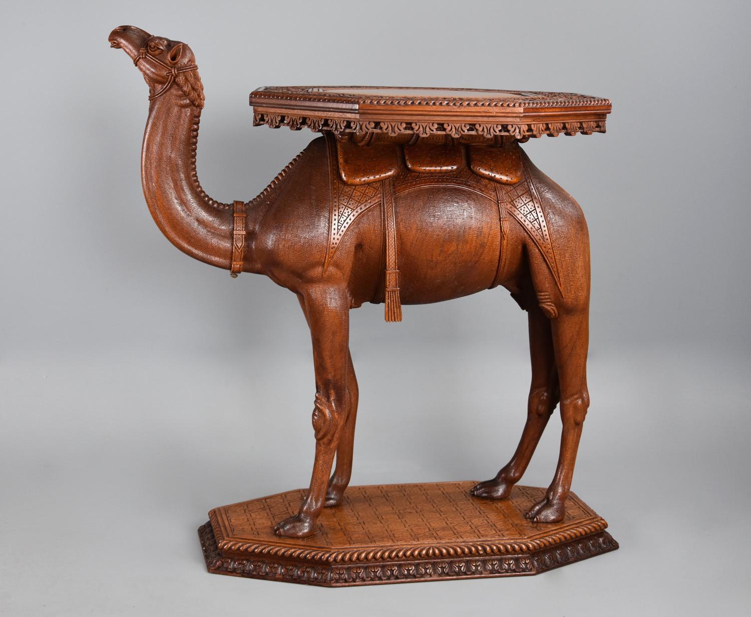 Late 19th century superb quality Anglo Indian hardwood camel table