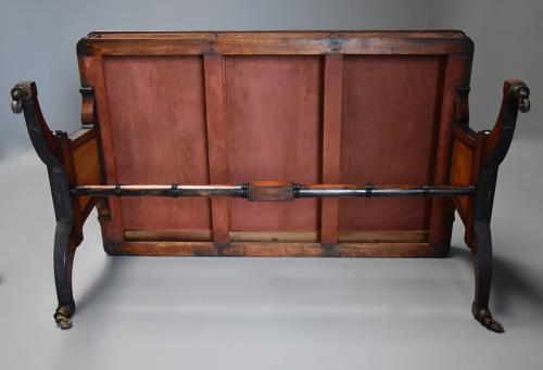 Fine quality Regency style six drawer oak writing table