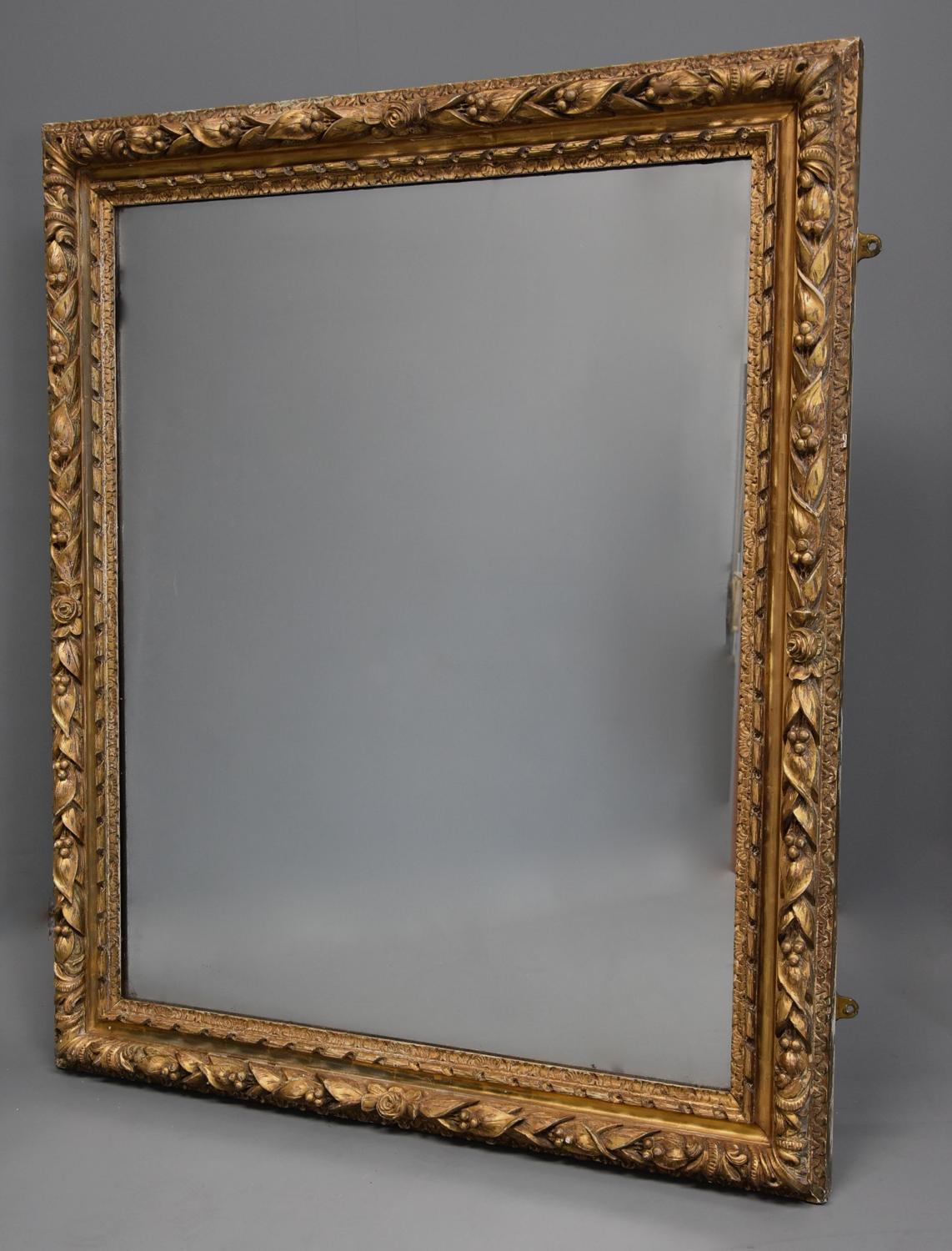 Large 19th century carved giltwood mirror, possibly French