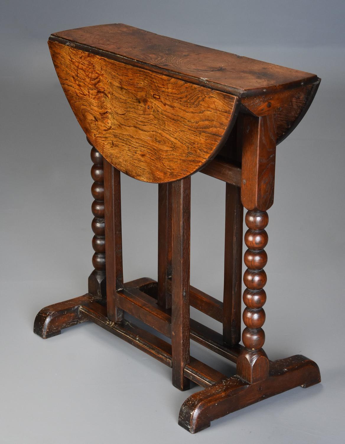 Extremely rare 17thc oak joined gateleg table of small proportions