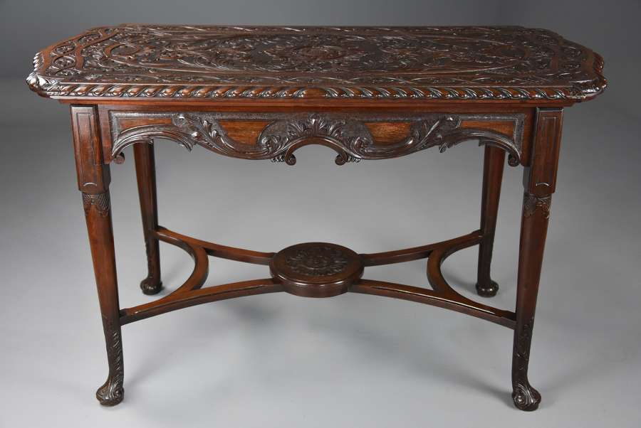 18th/19thc finely carved mahogany centre table