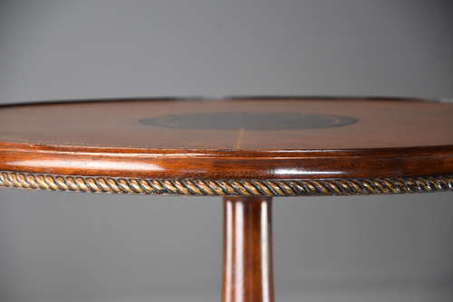 Fine quality 18th century Rococo style mahogany leather top tripod table
