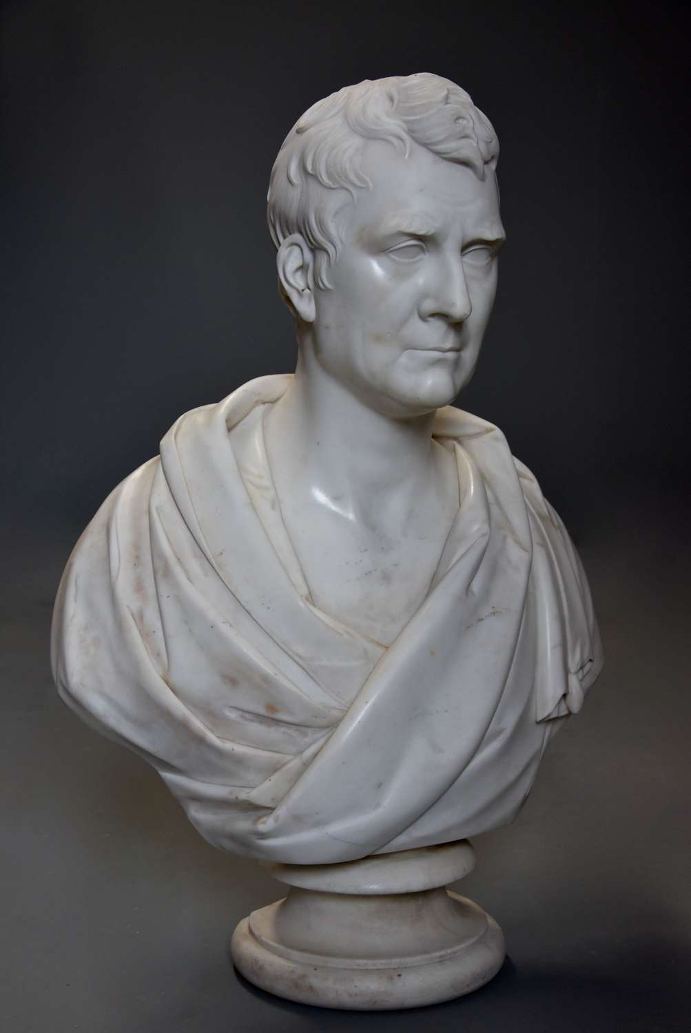 Large fine quality marble bust of James Loch MP signed 'J Francis'