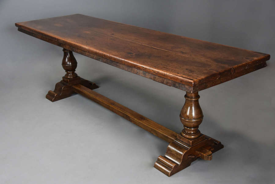 Superb 18th/19th century large French walnut trestle table