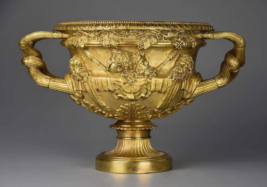 Fine quality French Grand Tour gilt bronze 'Warwick Vase'
