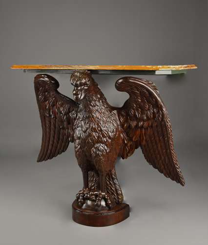Exceptional large 18thc carved walnut eagle table or eagle carving