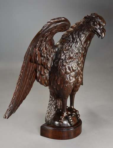Exceptional large 18thc carved walnut eagle table or eagle carving