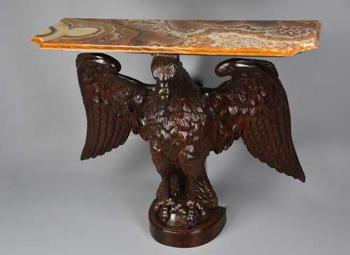 Exceptional large 18thc carved walnut eagle table or eagle carving