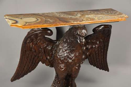 Exceptional large 18thc carved walnut eagle table or eagle carving