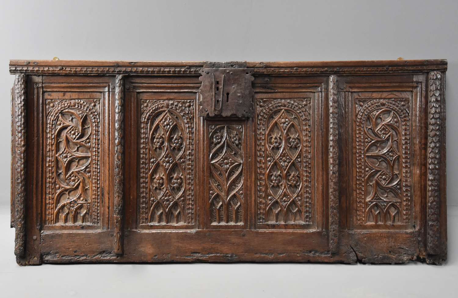Rare late 15th century French finely carved oak panel