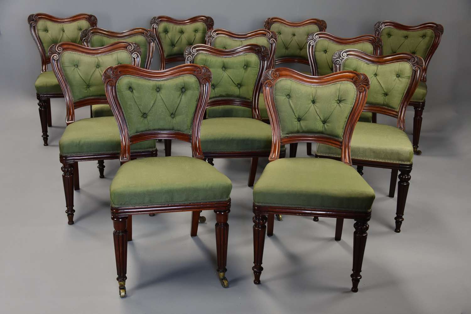 Set of twelve William IVth dining chairs attributed to Gillows