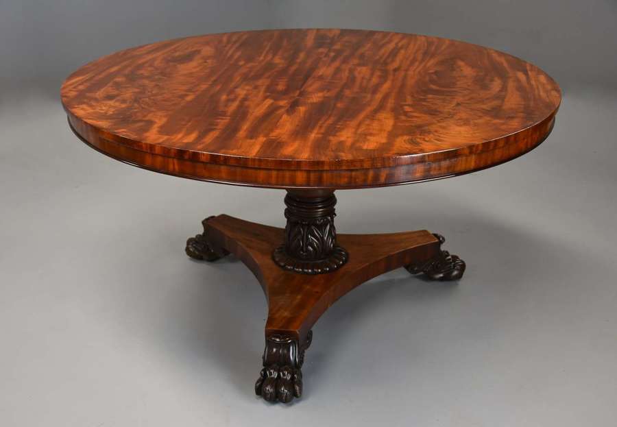 William IVth mahogany breakfast tilt top table of excellent patina
