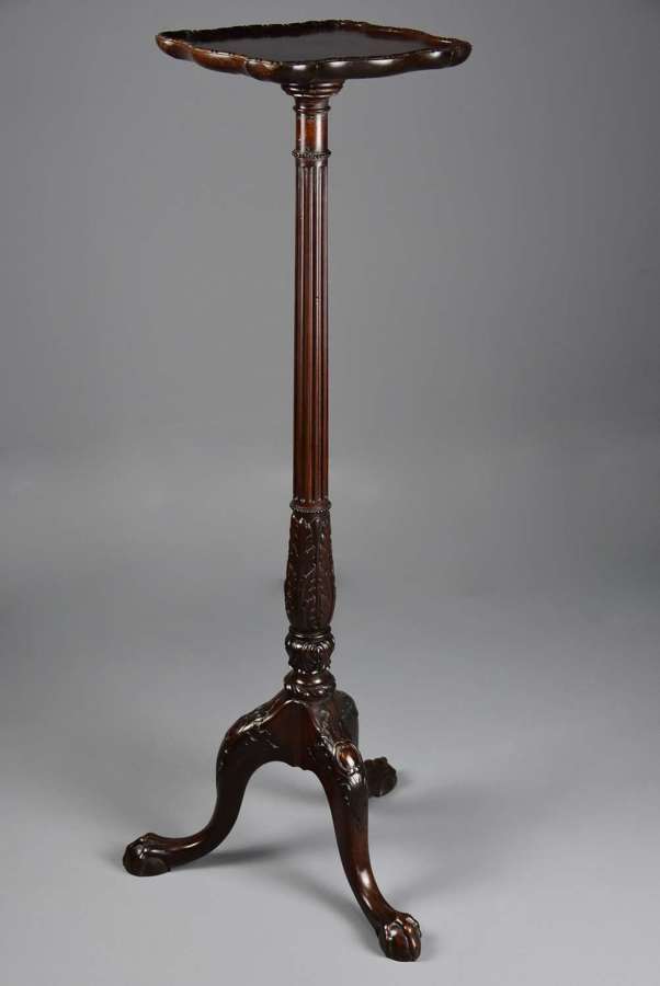 Late 19th century superb quality mahogany torchère in the 18thc style
