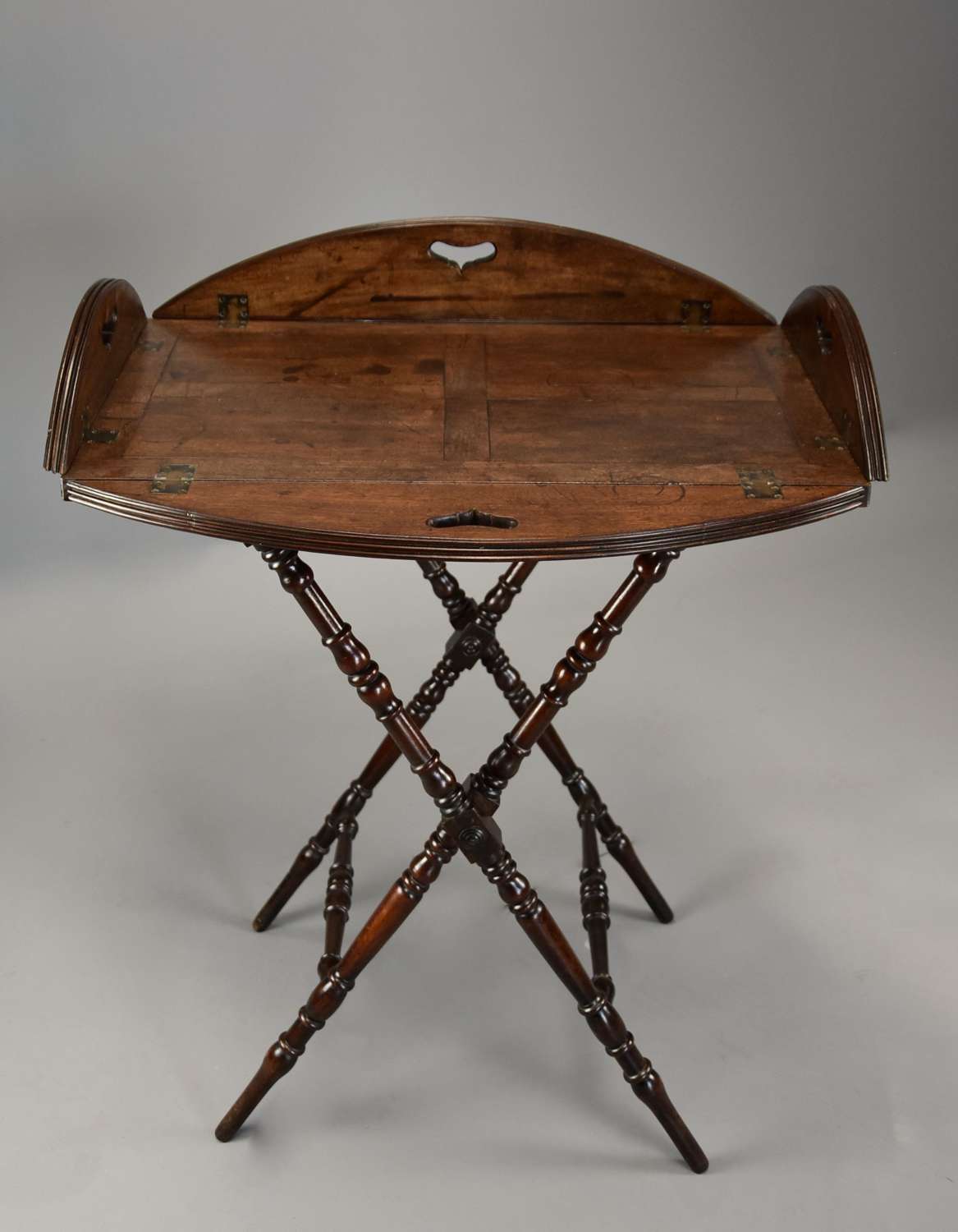 Late 18thc mahogany Butler’s tray on stand with superb original patina
