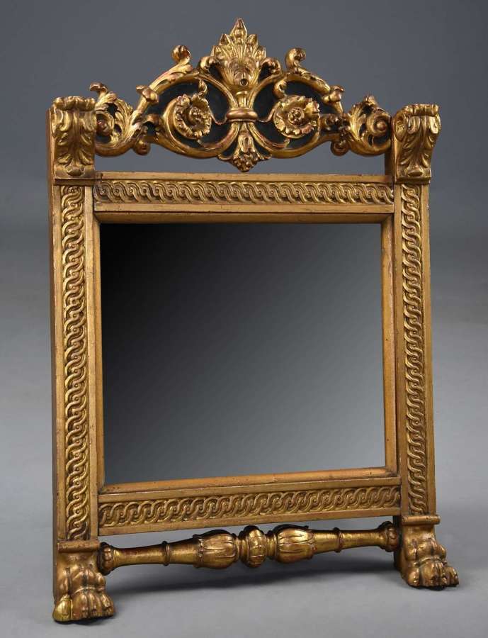 19thc Italian carved giltwood table mirror in the Renaissance style
