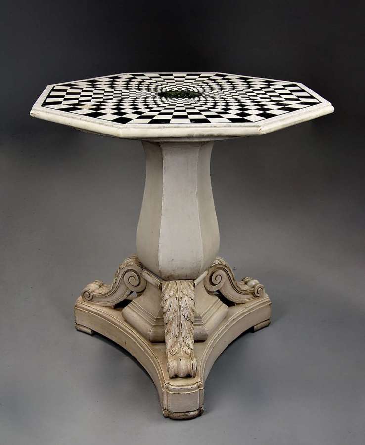 Early 20thc highly decorative octagonal marble top centre table