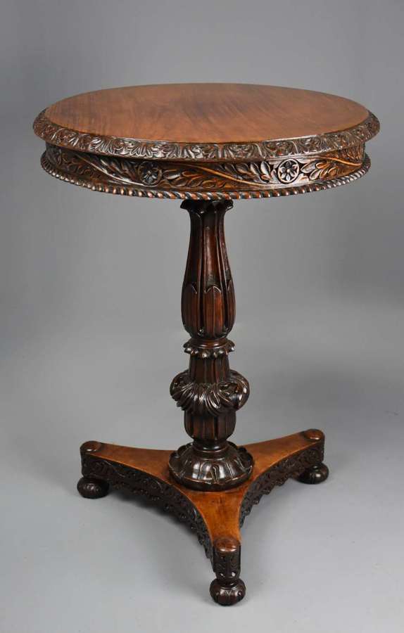 Mid 19thc Anglo Indian padouk circular tilt top occasional table